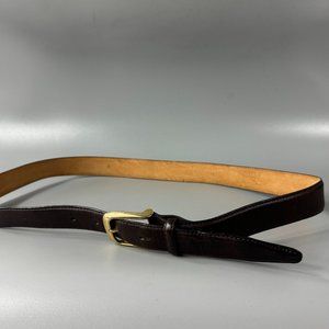 Moda Genuine Brown Leather Gold-tone Buckle Belt, Size 38